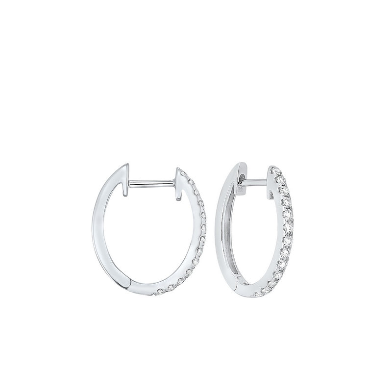 14kw prong diamond hoop earrings 1/4ct, ps8.5aa-4w