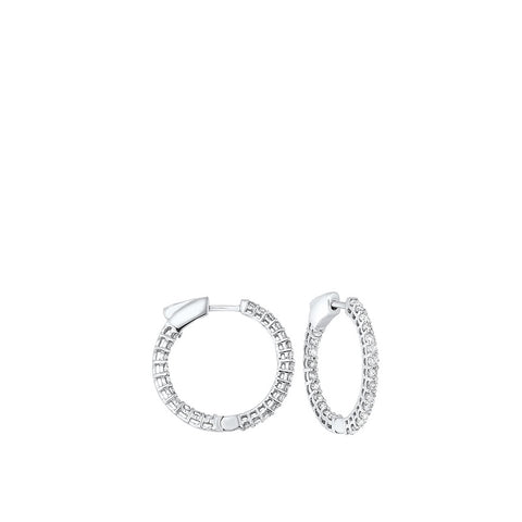 14kw prong diamond hoop earrings 1ct, fe2045-1wd