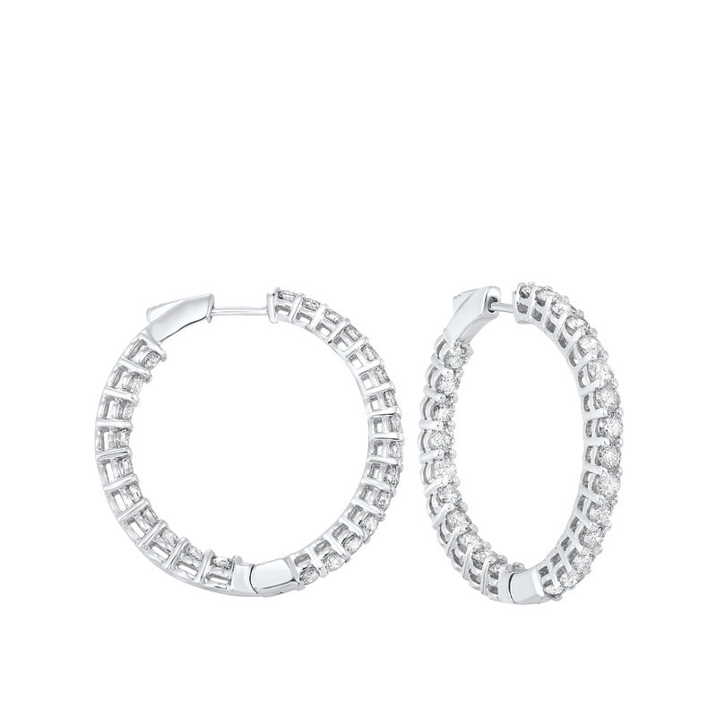 14kw prong diamond hoop earrings 5ct, fe2083-4wd