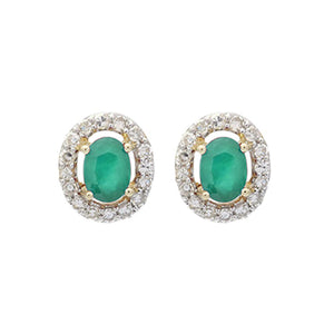10kw color ens prong emerald earrings 1/100ct, fr1209-1wd