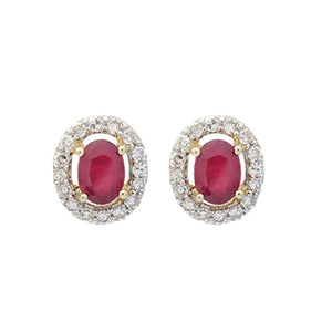 10kw color ens prong ruby earrings 1/100ct, fr1209-1yd