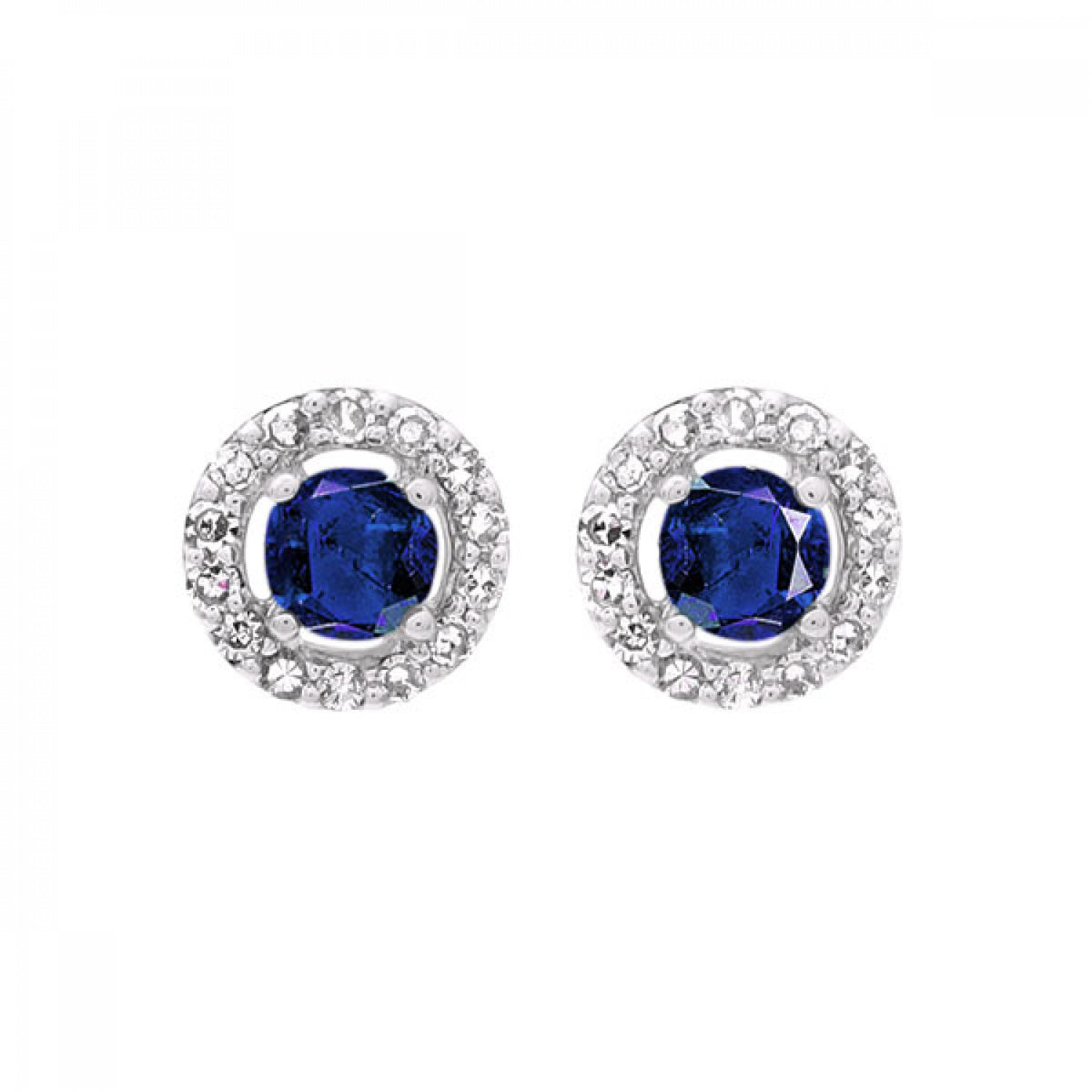 10K Color Ens Prong Sapphire Earrings 2/250CT | International Diamond ...