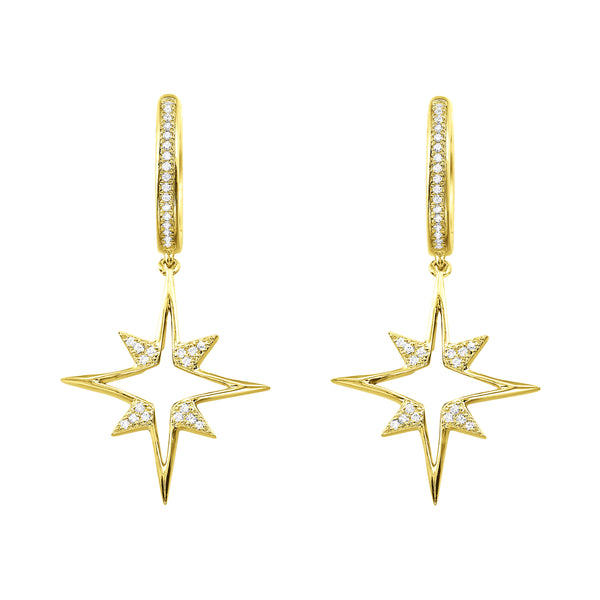 Yellow Gold Diamond Earrings