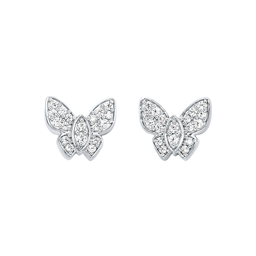 Butterfly Gold Diamond Earrings