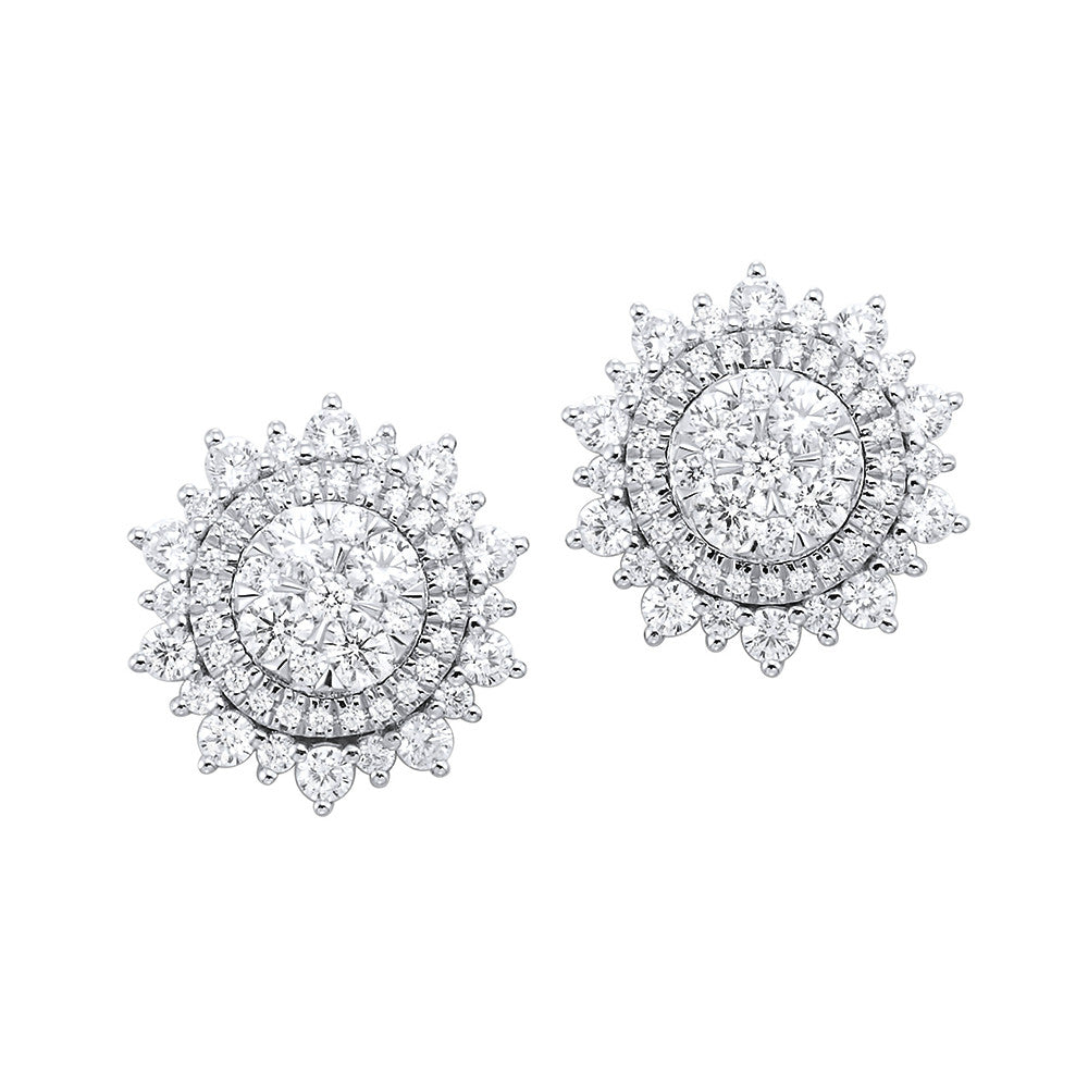 Diamond Floral Bouquet Earrings (1 CTW)
