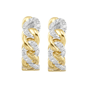 14K Yellow Gold Diamond Fashion Earrings 0.15CTW
