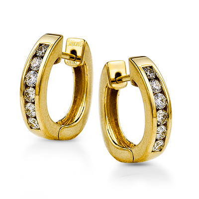 Simon G er152 Huggie Hoop Earrings in 18k Gold with Diamonds