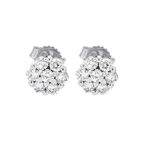 14k Diamond Bouquet Earrings- 1/10 ctw