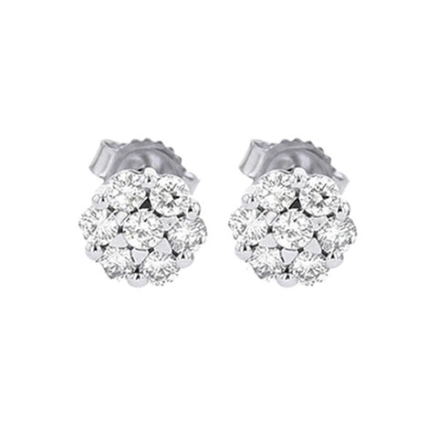 14k Diamond Bouquet Earrings- 1/4 ctw