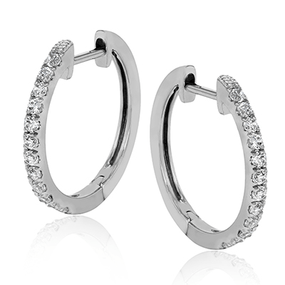 Simon G er359 Hoop Earring in 18K Gold with Diamonds