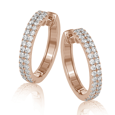 Simon G er371 Hoop Earrings in 18K Gold with Diamonds