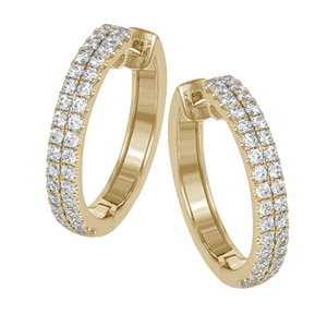 Simon G er371 Hoop Earrings in 18K Gold with Diamonds