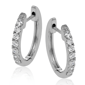 Simon G er379 Hoop Earring in 18K Gold with Diamonds