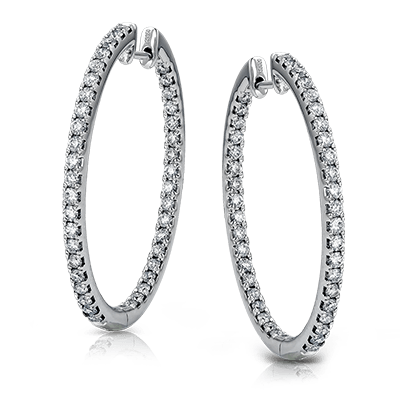 Simon G er381 Hoop Earring in 18k Gold with Diamonds