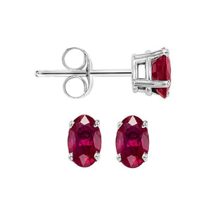 14kw prong ruby studs, fops10.5-ss