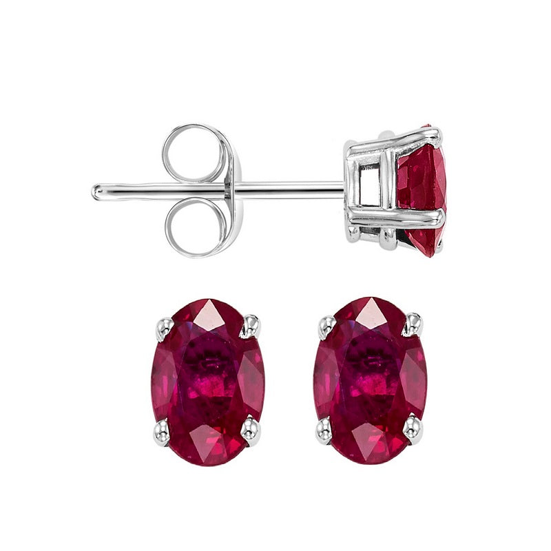14kw prong ruby studs