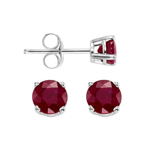 14kw prong ruby studs, fops8.5-ss