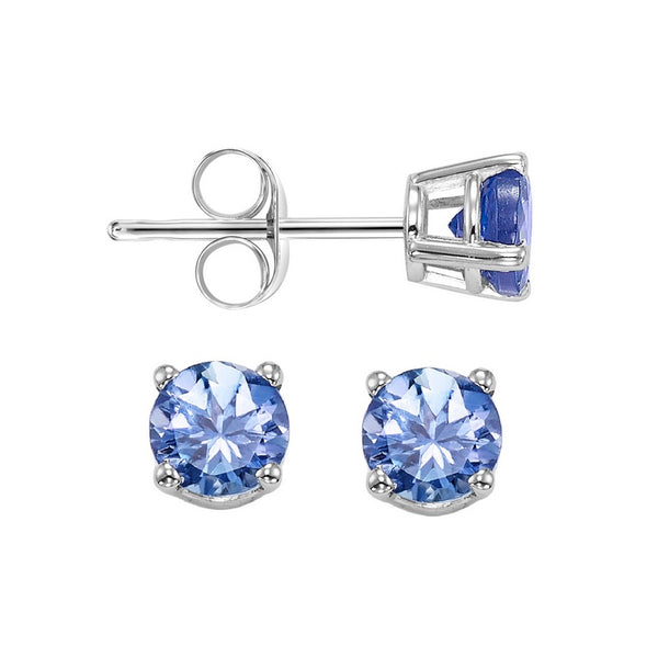 14kw prong tanzanite studs