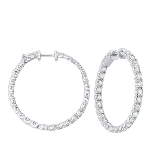14KW Prong Diamond Hoop Earrings 5CT | International Diamond Center