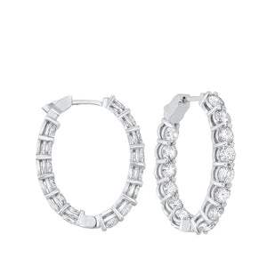 14kw prong diamond hoop earrings 7ct, fe2045-1pd