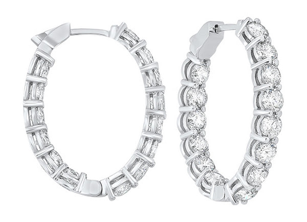 14kw prong diamond hoop earrings 6 ct, fe2082-4pd