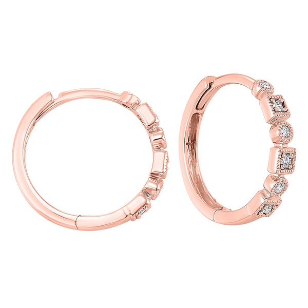 14kr mix prong diamond earrings 1/7ct