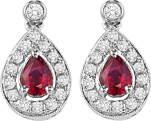 14kw color ens halo prong ruby earrings 1/6ct, rg71760-4wc