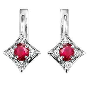 14kw color ens prong ruby earrings  1/12ct, rg71624-4wc