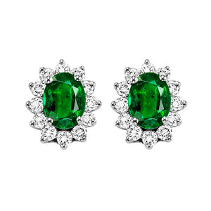14kw color ens halo prong emerald earrings 3/8ct, rg73311-1yd