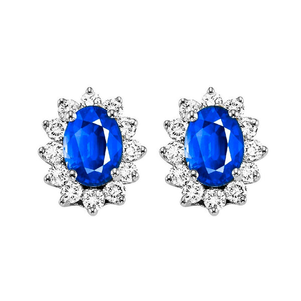 14kw color ens halo prong sapphire earrings 3/8ct, rg68792-4wc