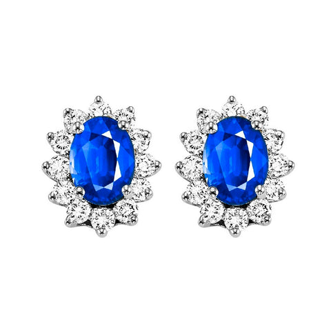 14kw color ens halo prong sapphire earrings 3/8ct, rg68792-4wc