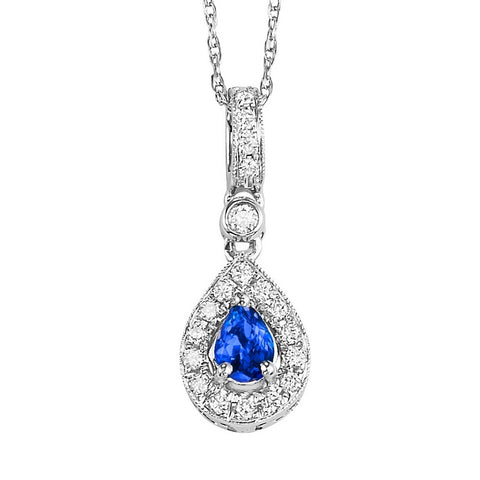 14kw color ens halo prong sapphire pendant 1/10ct, rg10650-4wb