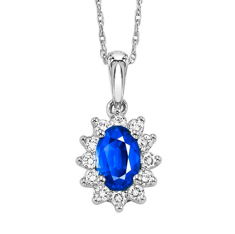 14kw color ens halo prong sapphire pendant 1/5ct, rg68802-4wc