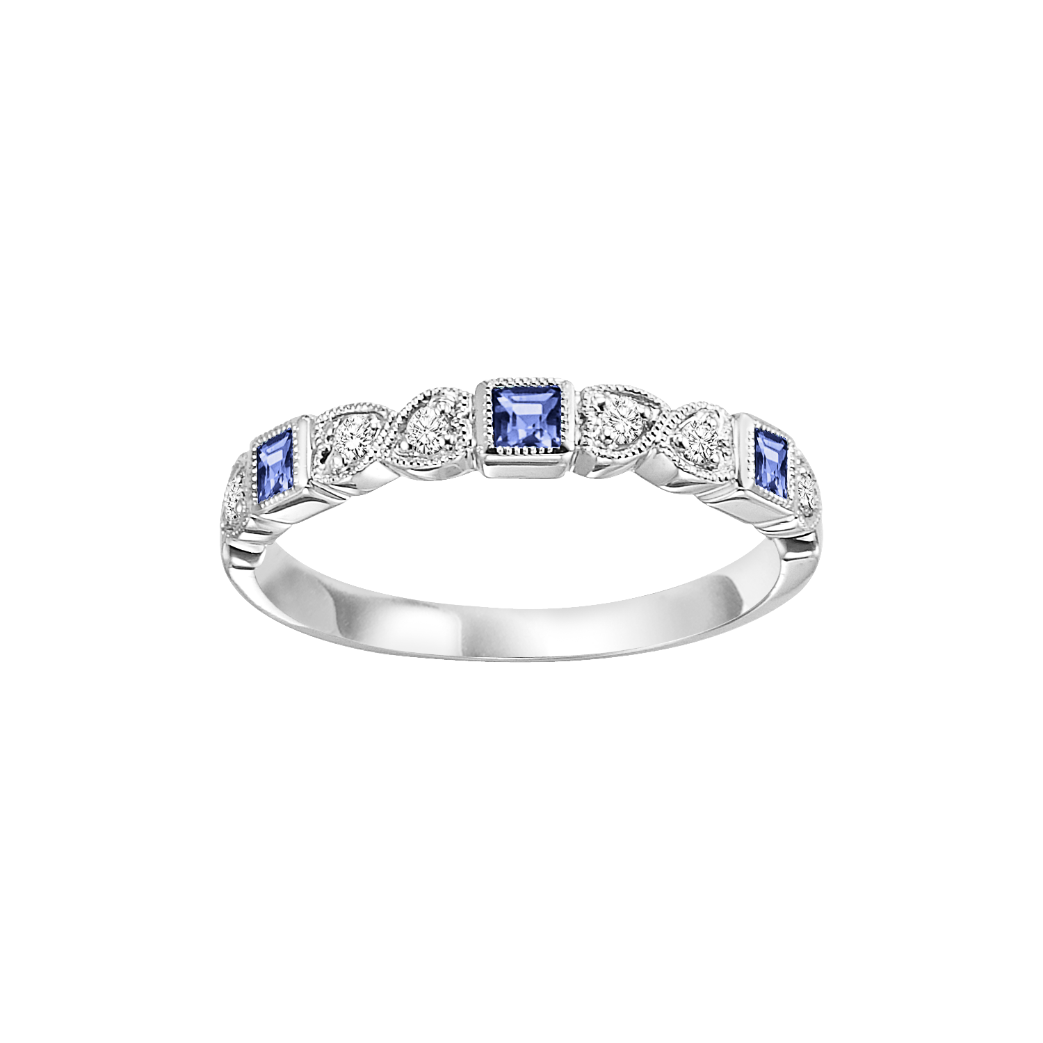 10kw mix bezel sapphire band 1/12ct