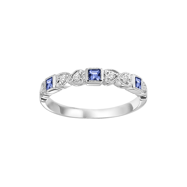 10kw mix bezel sapphire band 1/12ct