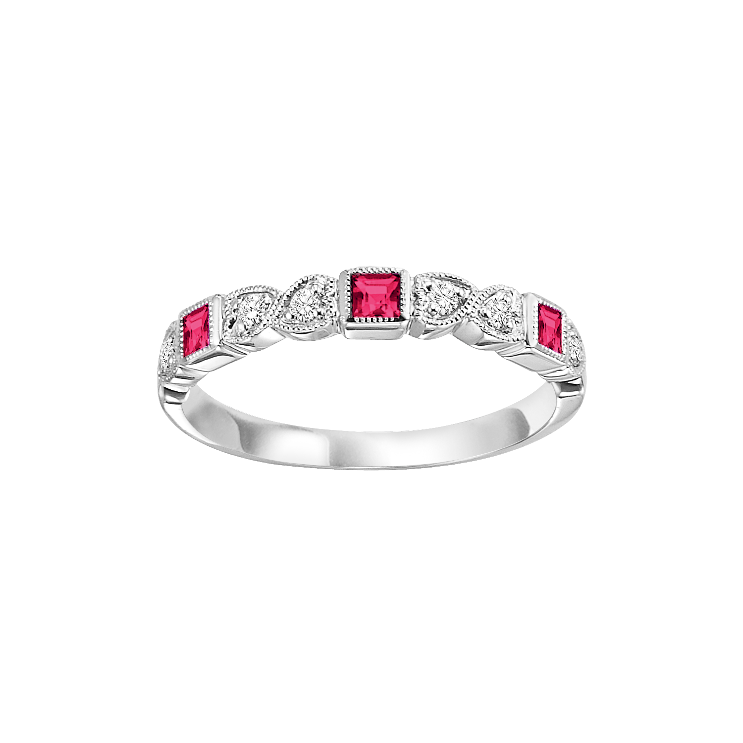 10kw mix bezel ruby band 1/10ct