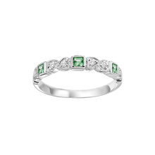 Load image into Gallery viewer, 10kw mix bezel emerald band 1/10ct