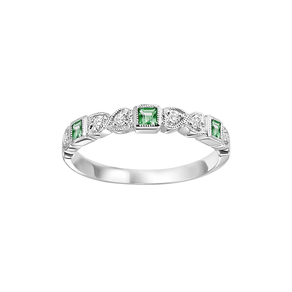 10kw mix bezel emerald band 1/10ct