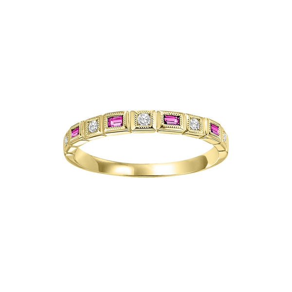 10ky mix bezel pink sapphire band