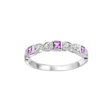 Load image into Gallery viewer, 10kw mix bezel pink sapphire band 1/12ct