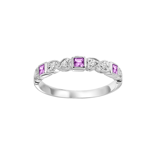 10kw mix bezel pink sapphire band 1/12ct