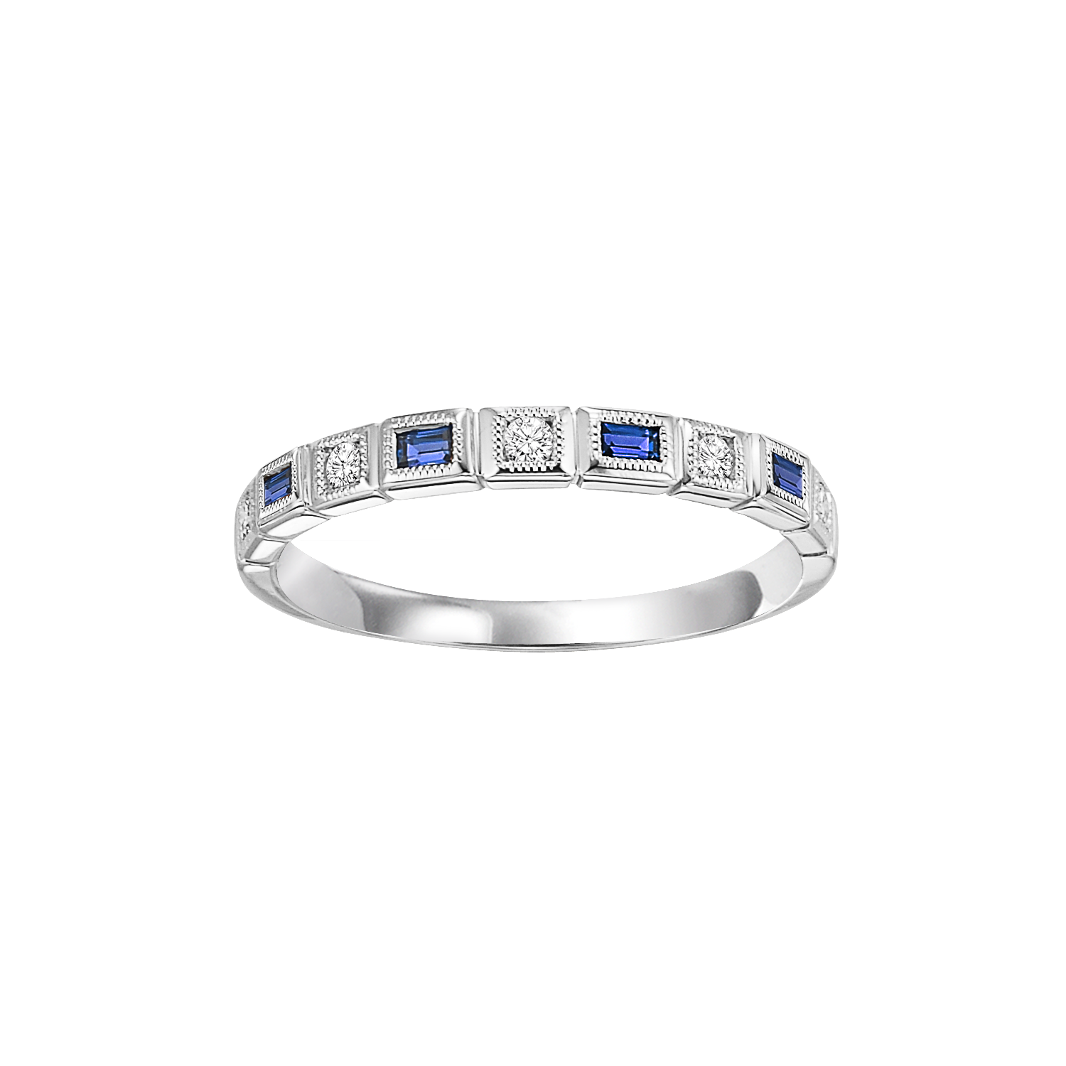 10kw mix bezel sapphire band 1/15ct