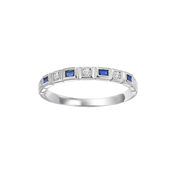 10kw mix bezel sapphire band 1/15ct