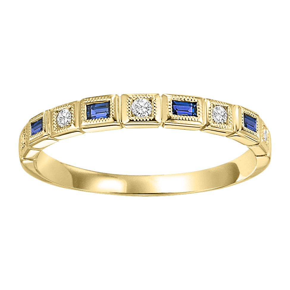 10ky mix bezel sapphire band 1/15ct