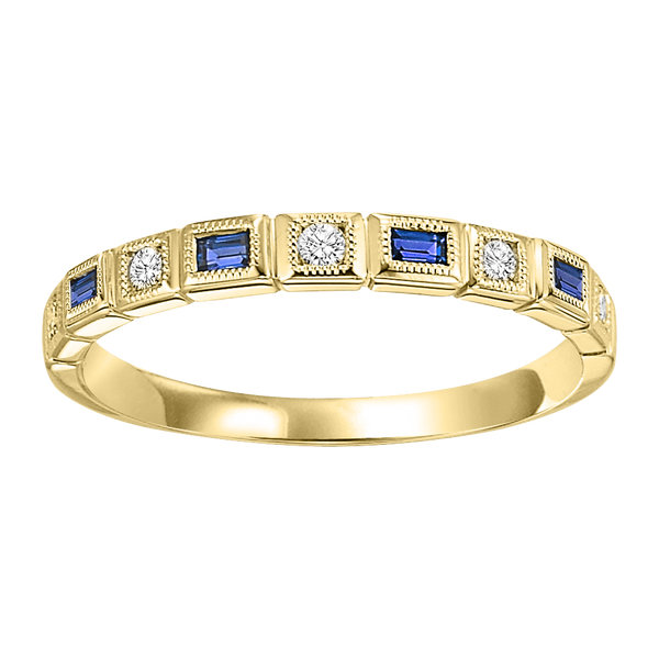 10ky mix bezel sapphire band 1/15ct