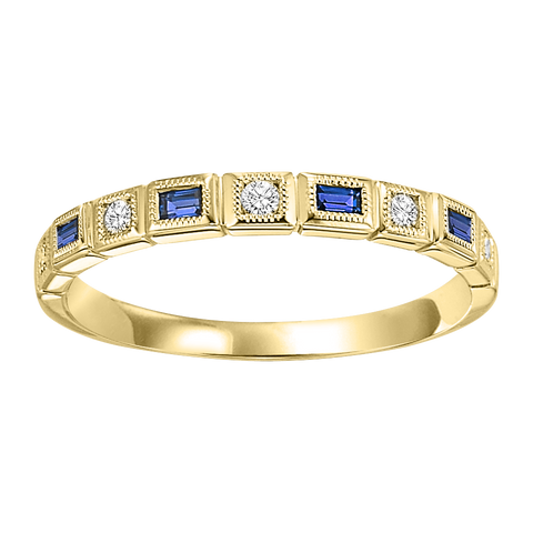 10ky mix bezel sapphire band 1/15ct