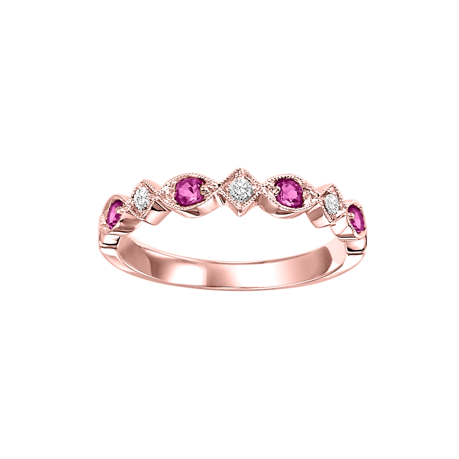 10kr mix prong ruby band 1/20ct