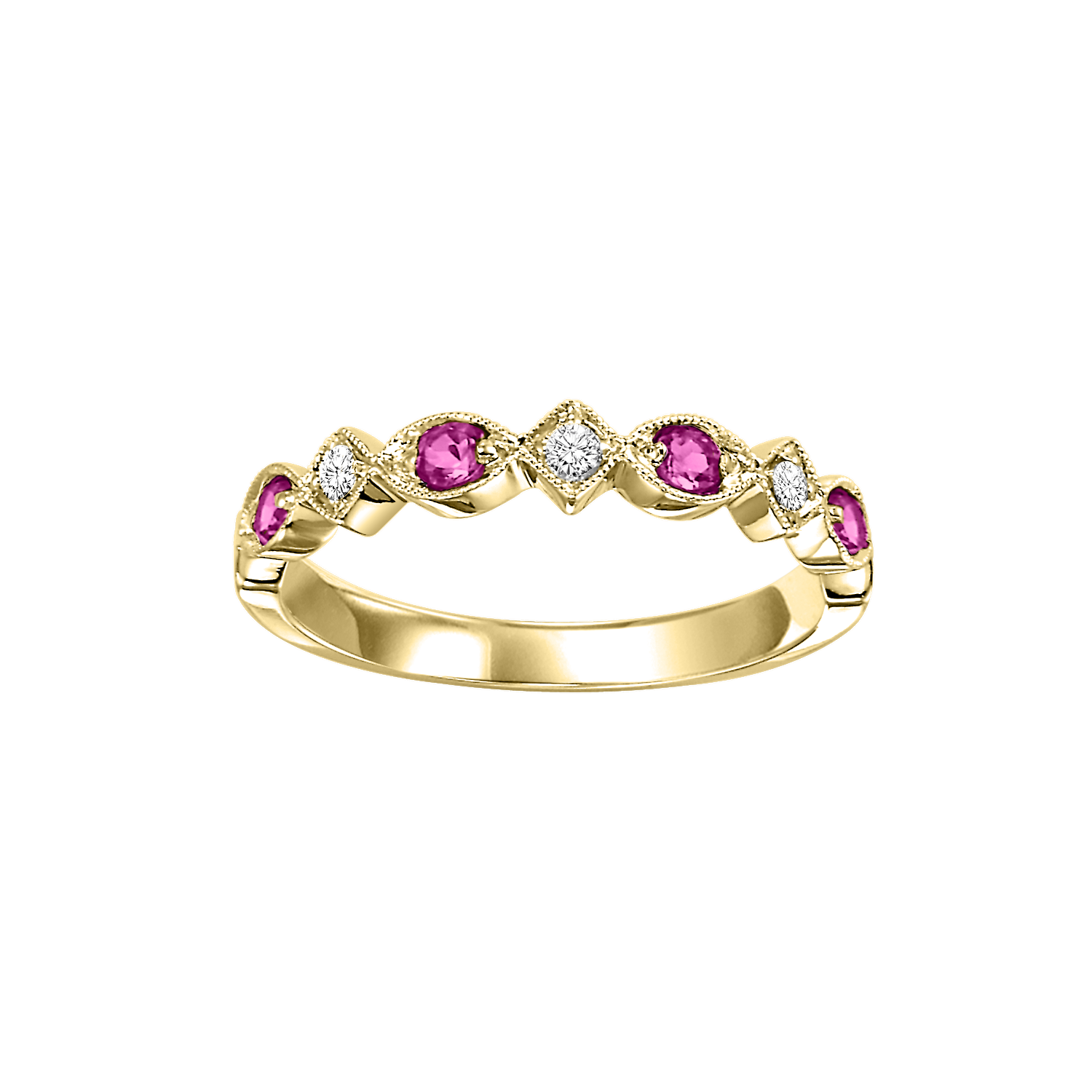 10ky mix prong ruby band 1/20ct