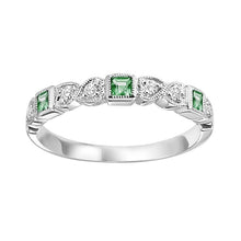 Load image into Gallery viewer, 14kw mix bezel emerald band 1/12ct, se6037g4-4w