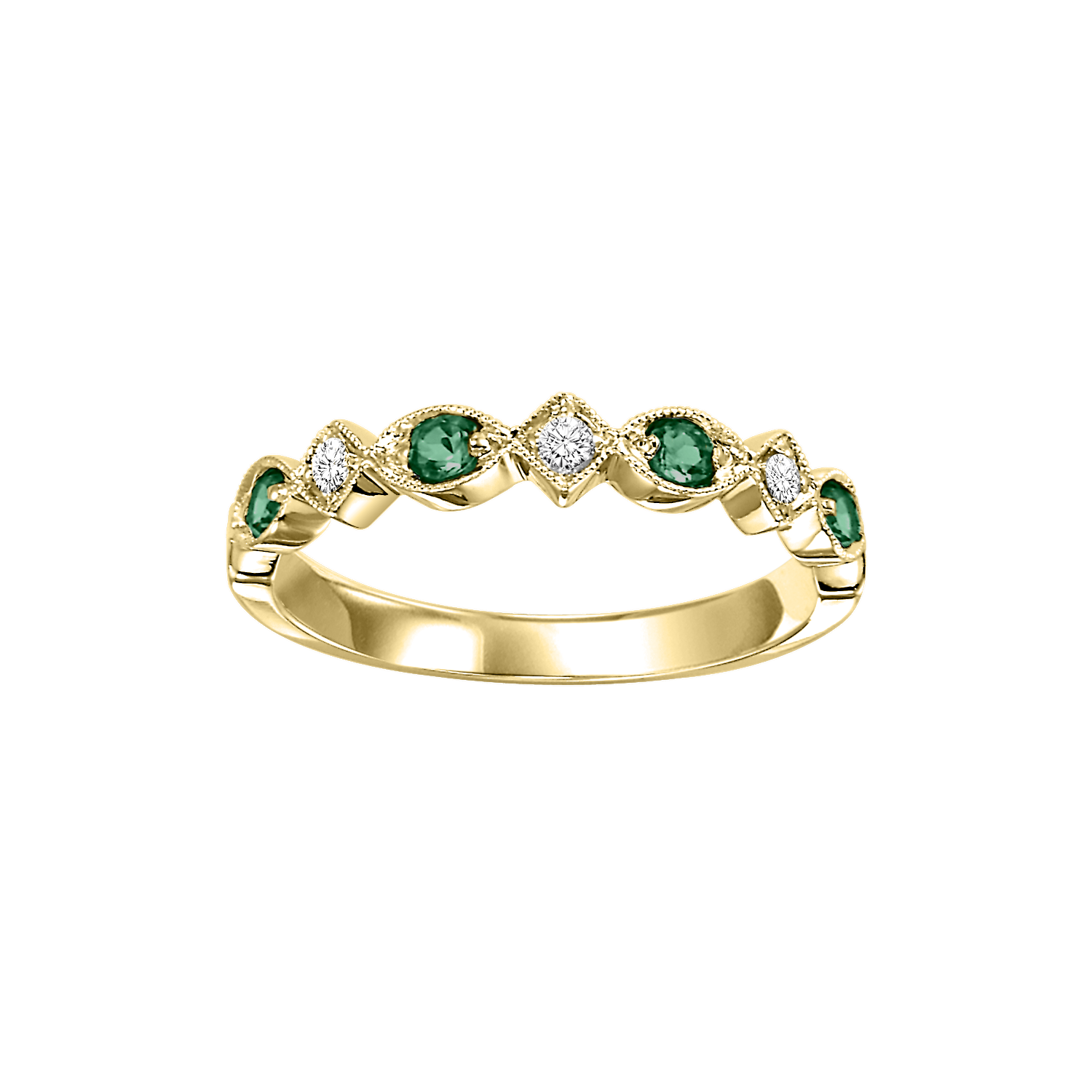 Emerald band clearance yellow gold